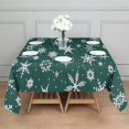 thumbnail image 3 of Green Christmas Snowflake Pattern Square Tablecloth,Waterproof Square Table Cover,Wipeable Spillproof Washable Table Cover for Home Kitchen Party Decor 60"x60"(152x152cm), 3 of 6