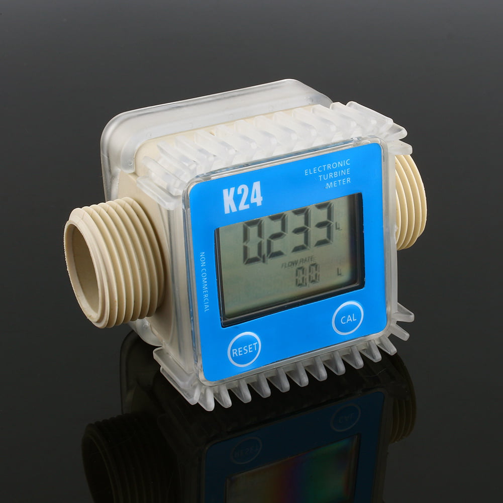 K24 LCD Turbine Digital Diesel Fuel Flow Meter for Chemicals Water 20BAR