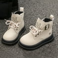 thumbnail image 2 of Bainana Toddler Boys Girls Boots Solid Color Durable Sole Adjustable Tie Shoes Fashion Casual Spring Autumn Kids Short Boots Beige Size 15-18 Months, 2 of 9