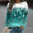 thumbnail image 1 of Babysbule Liquidation Hauts de Noël pour Femmes Mode Hauts à Imprimé pour Femmes Chandail à Col Rond Manches Longues Blouse Confortable Chandail, 1 of 6