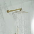 thumbnail image 4 of Luxurious Single Handle 2-Spray 10 in. Wall Mount Square Shower Head with Hand Shower Faucet in Brushed Gold, 4 of 14