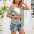 thumbnail image 5 of Njagoc3 Women Plaid Sleeveless Shirt Casual Button Down Collared Top, 5 of 6