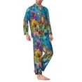 thumbnail image 3 of Bingfone Men'S Pajama Set 2 Piece Loungewear Pjs, Long Sleeve With Pajama Pants-Sea World, 3 of 9