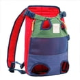 thumbnail image 1 of Sac à Dos pour Animaux de Compagnie pour Chiens de Chat avant Sac de Voyage pour Chiens de Petite Taille Bouledogue Chiot Rayures Rouges et Bleues, 1 of 4