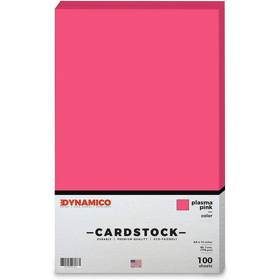 Plasma Pink 8.5 x 14" Cardstock Paper - Legal/Menu Size - for Cards and Stationery Printing | Medium weight 65 LB (175 gsm) Cover Card Stock | 100 Sheets Per Pack