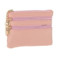 thumbnail image 3 of Unique Bargains 1 Pc Coin Purse Wallet Portable Three Zipper Pocket With Pattern Coin Purse Pouch Pink, 3 of 5