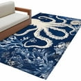 thumbnail image 6 of Beige Octopus Coastal Area Rug 3x5 Washable Rug Non Slip Navy Blue Nautical Ocean Coral Large Area Rug Indoor Floor Carpet for Entryway Bedroom Kitchen Living Room Home Office Dining Room Nursery, 6 of 8
