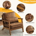 thumbnail image 3 of UBesGoo Modern Suede Upholstered Comfy Accent Chair, Armchair with Pillow, Reading Club Sofa Chair for Bedroom Living Room, Vintage Tone, 3 of 10