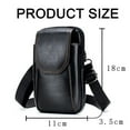 thumbnail image 4 of Men's Leather Phone Holster, Cellphone Pouches Purse Belt Clip Holder Small Shoulder Phone Pouch with Belt Loop Compatible for iPhone 14 Pro Max 13 Pro Max Samsung Galaxy-Black, 4 of 5