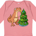 thumbnail image 4 of Inktastic Tyrannosaurus Rex Decorating Christmas Tree Boys or Girls Long Sleeve Baby Bodysuit, 4 of 5