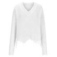 thumbnail image 2 of Women V Neck Knitted Sweater Casual Loose Long Sleeve Pullover Jumper Tops, 2 of 7