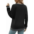 thumbnail image 3 of SOMER Long Sleeve Shirts for Women, Trendy Crew Neck Sweatshirt for Women, Cotton Cute Basic Tees for Women, Color Block Casual Womens Fall Tops Soft Comfy, 3 of 7