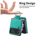 thumbnail image 2 of Phone Case for Samsung Galaxy Z Flip 3 5G 2021 with Card Slot Holder Wallet Cover and Ring Stand  Back Cell Mobile Accessories Protective Case for ZFlip3 Z3 Flip3 3Z Flip3case Green, 2 of 16