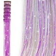 thumbnail image 2 of Clip in Hair Tinsel Pack of 6 Pcs Hair Tinsel Clip in 20 Inch Glitter Tinsel Hair Extensions Clip in Hair Tinsel Kit,Sparkle Fairy Party Dazzle Colorful Hair Accessories Strands Kit for Women,J, 2 of 9