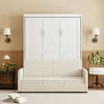 thumbnail image 3 of Harper & Bright Designs Full Size Murphy Bed, Wooden Full Murphy Bed with Cushion, Wall Bed with Sofa for Home Office or Small Room, White, 3 of 13