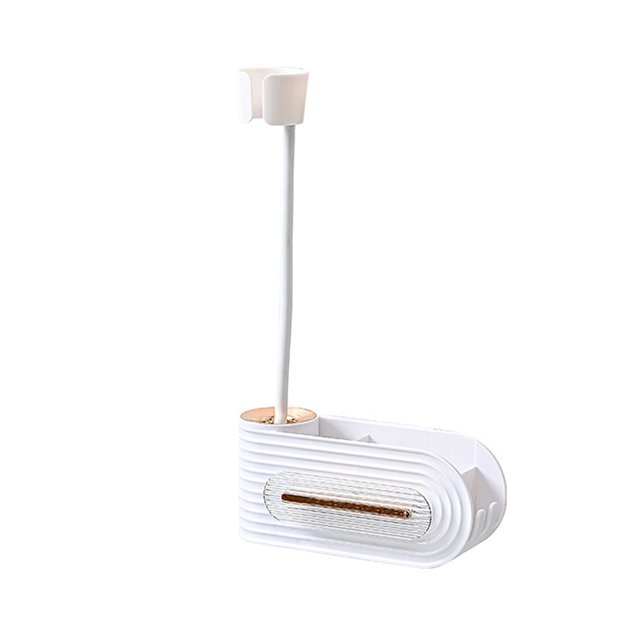 Wosthever Soporte para secador de pelo Plástico Montado en la pared Inodoro Maquillaje Sala Perforadora Soplador Almacenamiento Rack Hotel Almacenamiento y organización del hogar Blanco