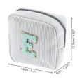 thumbnail image 2 of Unique Bargains 1 Pc Letter E Pattern Makeup Bag for Travel White Corduroy, 2 of 6