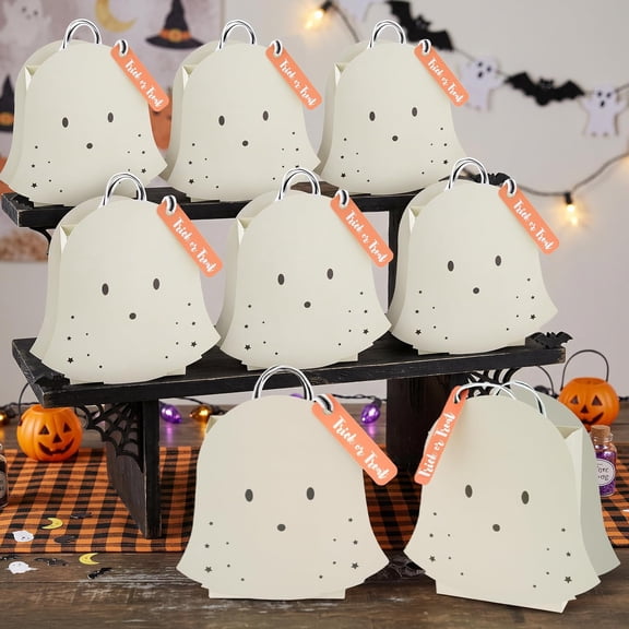 Cheerland Cute Ghost Party Favor Bags, 8 Count, for Halloween Celebration