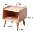 thumbnail image 5 of GZXS Mid-Century Modern Beechwood Nightstand with 2 Tiers Design, Rounded Corner Bedside Table with Open Storage for Bedroom or Small Spaces, Natural, 5 of 10