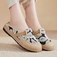 thumbnail image 4 of Women Mule Flat Espadrilles Slippers with Stylish Fancy Embroidery, Summer Beach Slides Sandals Outdoor Walking Garden Clogs House Loafer for Ladies, 4 of 8