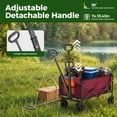 thumbnail image 2 of Gianna Collapsible Folding Wagon, Heavy Large Capacity Garden Wagon, Big Bucket Beach Cart with Multi-Terrain Brake Wheels for Outdoor Camping, Shopping, 28.7" X 18.7" X 35.4"，Red, 2 of 6