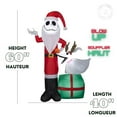 thumbnail image 2 of Christmas Inflatable Jack Skellington as Santa and Zero Wearing Antlers, 2 of 5