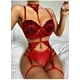 thumbnail image 1 of Conjunto erótico de mujer de tres piezas con estampado muaré de tres puntos sexy, 1 of 6