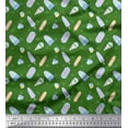 thumbnail image 1 of Soimoi Green Viscose Chiffon Fabric Heart & Ice Cream Food Printed Craft Fabric by the Yard 42 Inch Wide, 1 of 3