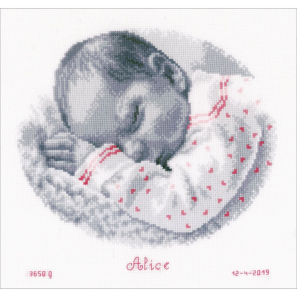 Vervaco Counted Cross Stitch Kit 10"X9.5"Sleeping Baby (14 Count