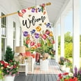 thumbnail image 2 of SM-XLHN Spring Summer Easter Tulip Welcome House Flag Double Sided Bee Colorful Floral Burlap Yard House Seasonal Farmhouse Outside Outdoor Decoration 28 x 40 Inch（large）, 2 of 6