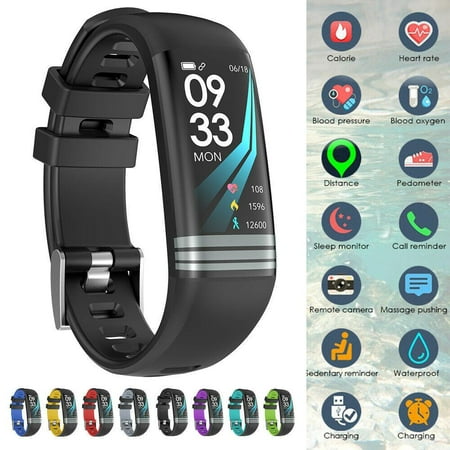 Fitness Tracker Watch Waterproof With Heart Rate Monitor, Activity Tracker Smart Band w/ Blood Pressure,HD Screen,Step Counter,Sleep Monitor,GPS Tracker For Women Men Children iphone Android