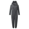 thumbnail image 3 of Kiijoy Girls Flannel Hooded Pajama Sleeper Cozy Soft Sleepwear Onesie Warm Zipper Jumpsuit, 3 of 4