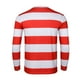 thumbnail image 4 of Set de disfraces FOCUSOUL Camiseta a rayas rojas y blancas para hombre adulto, 4 of 8