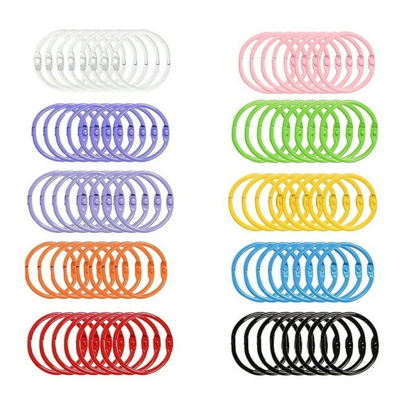 80Pcs Colorful Loose Leaf Binder Rings Book Rings Paper Rings for Index Cards Notebook Keychain Key Ring
