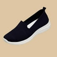 thumbnail image 5 of Miluxas Women’s Breathable Walking Shoes-Slip On Mesh Knitted Flats Soft Gym Sneakers Flexible Lightweight Casual Easy Shoes Dark Blue 9(42), 5 of 6