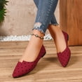 thumbnail image 6 of Miluxas Women's Slip on Flats,Pointy Toe Polka Dots Ballet Flats Dress Shoes Wine 7(39), 6 of 9