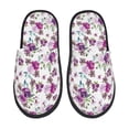 thumbnail image 2 of KLL Rose Flowers Slippers for Women Men House Slip on Indoor Outdoor Bedroom Furry Fleece Lined Ladies Comfy Anti-Skid Rubber Hard Sole-Medium, 2 of 8