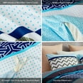 thumbnail image 6 of HAOK Duvet Cover Set Queen Size, 3 Pieces Soft Washed Microfiber Duvet Cover with Zipper Closure & Corner Ties, Navy & Light Blue, 6 of 7