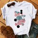 thumbnail image 4 of Puntoco Camiseta suelta de cuello redondo para mujer con estampado gráfico geométrico de moda para mujer Puntoco Puntoco-22, 4 of 9