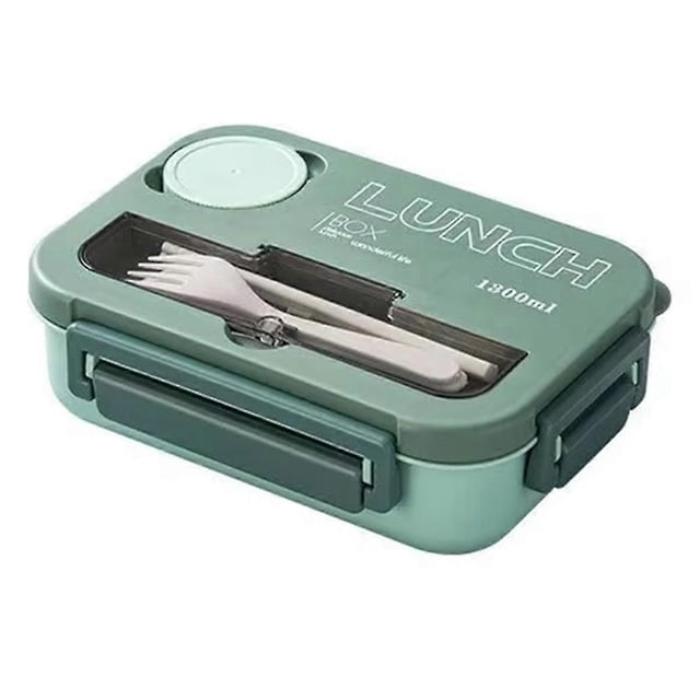 Bento Lunch Box with Cutlery, 4 Compartments, Leakproof, Microwave & Dishwasher Safe for Adults and