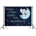 thumbnail image 2 of Telón de fondo para baby shower con diseño de estrella pequeña Twinkle Twinkle, elefante azul, para fotografía de niño, fondo de vinilo de 7 x 5 pies, pancarta para fiesta con temática de elefante, 2 of 5