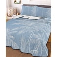 thumbnail image 3 of Quilts Twin Size Bedding Set, Blue Palm Tree Lightweight Quilted Comforter, Summer Beach Coastal Tropical Botanical Soft Reversible Bedspread Coverlet with Pillow Covers for All Season, 68" x 86", 3 of 7