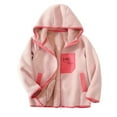 thumbnail image 3 of Favoffer Boys Girls Hooded Jacket Toddler Kids' Fall Winter Fleece Long-Sleeve Thickened Coat Letter Print Zip-Up Outerwear for Daily, Travel, Holiday Gatherings, Birthday Parties 4-15Y, 3 of 7