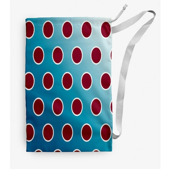 Simply Daisy Holiday Bubbly 18 x 29 in Blue Laundry Bag