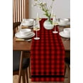 thumbnail image 3 of Table Runner Dresser Scarf 13 x 120 Inch Checkered Art Abstract Red Plaid Stars Decor Table Runners Non-Slip Heat Kitchen Dining Table Decor for Indoor Outdoor Home Party Decoration, 3 of 7