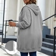 thumbnail image 5 of Virmaxy Women's Plus Size Full Zip Long Hoodie Sweatshirt Long Sleeve Oversized Casual Jacket with Side Pockets for Fall Winter Daily Wear L-XXXXXL, 5 of 7