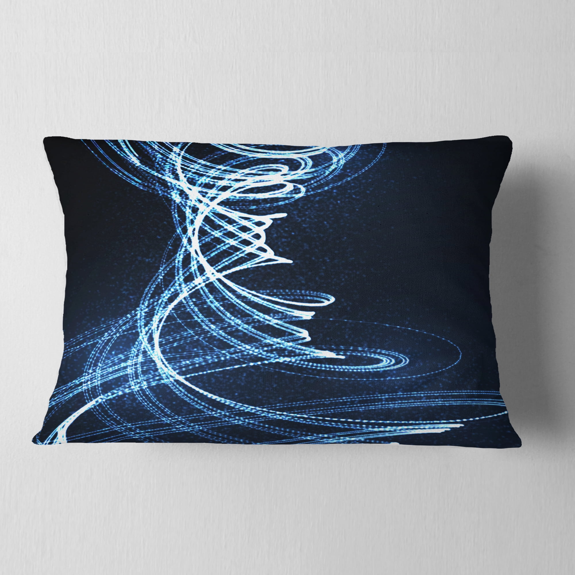 Designart 3D Illuminated Helix Shapes - Abstract Throw Pillow - 12x20