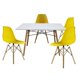thumbnail image 1 of Comedor Oslo Rectangular Blanco para 4 Personas Sillas Oslo Amarillas, 1 of 7