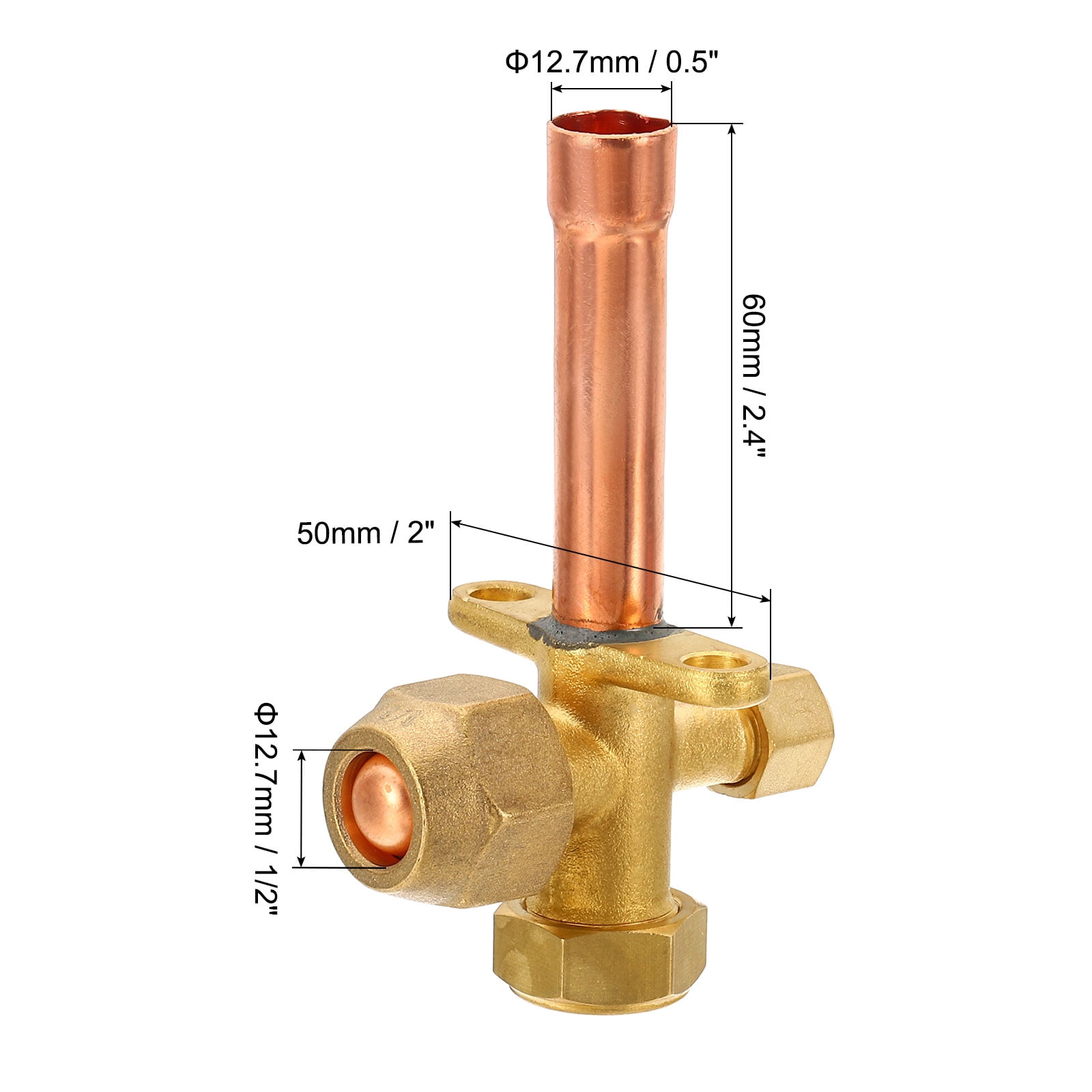 Unique Bargains Air Conditioner Stop Valve 3 Way Angle Stop Valve 60 x 12.7mm