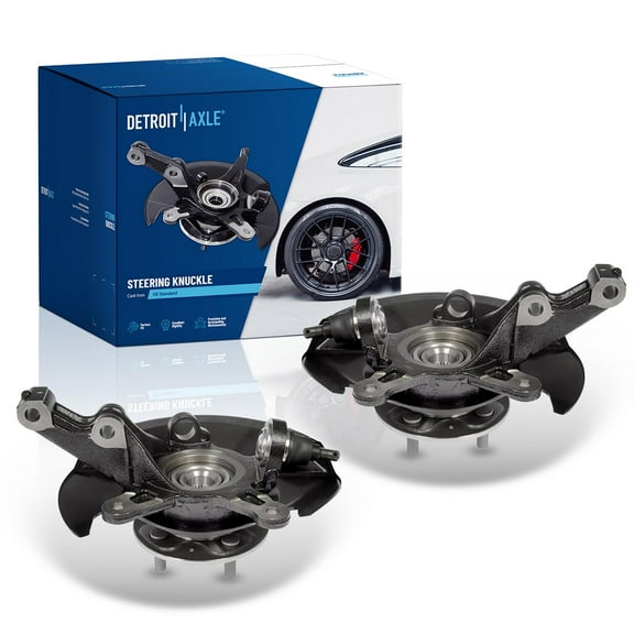Detroit Axle - 1.7L 2pc Front Steering Knuckles Wheel Bearing Hubs for 2001-2002 Honda Civic Steering Knuckles and Wheel Bearing Hubs Assembly Replacement